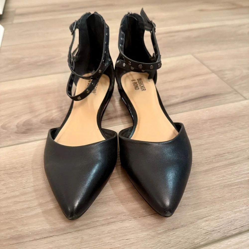Bleecker & Bond| EUC Women’s Black Ankle Strap Ballet Flats in Size 7 - Picture 1 of 12